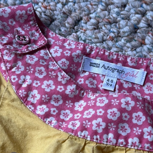 Marks & Soencer Autograph Girl Pink and Yellow Floral tunic sundress size‎ 4-5 - Picture 3 of 4